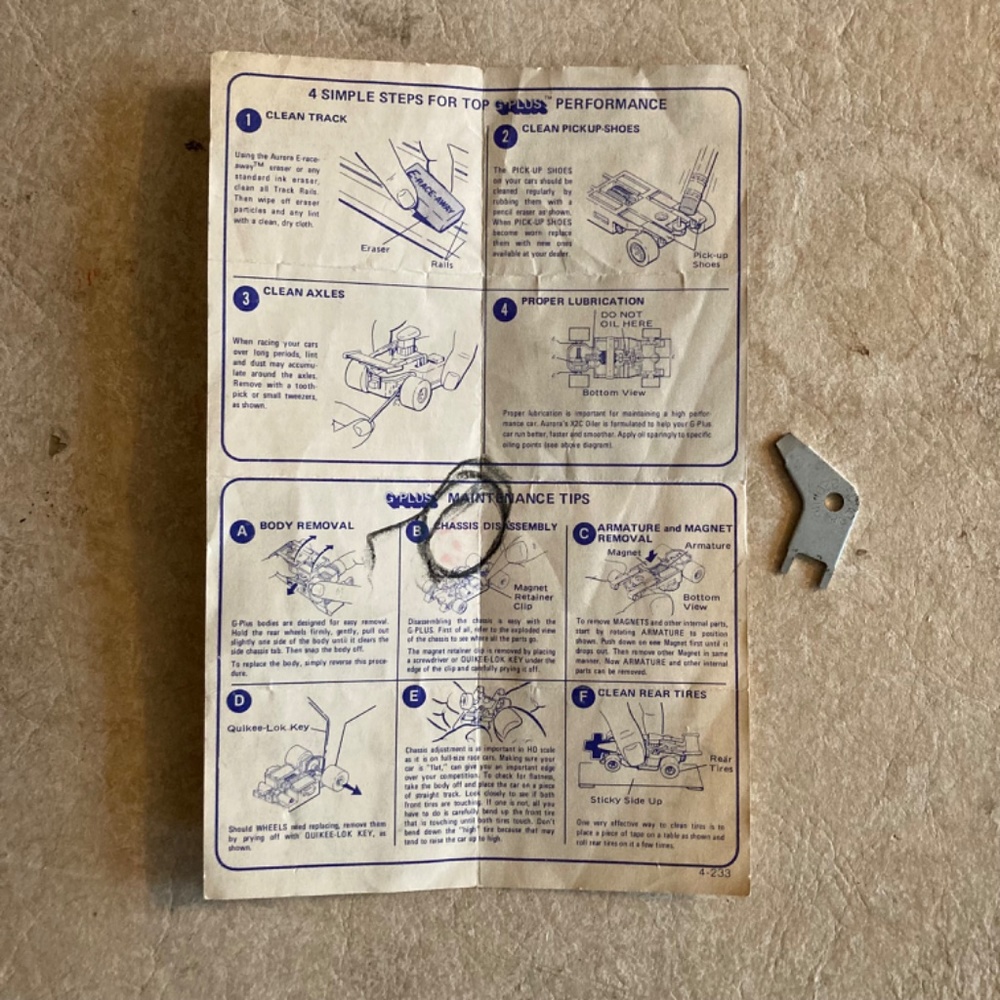 1976 AFX Vintage Racing Guide Plus Track Key - Picture 2 of 2